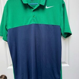 Nike Men's Polo Shirt in Green and Navy